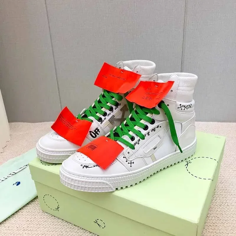 

2024 New trend OFF tide leisure board shoes men and women sports youth hip-hop white breathable high-top couple shoes ow