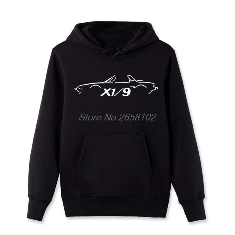 

New X1/9 Classic Car Hoodies Men's Cotton Fleece Hooded Sweatshirts Hip Hop Coat Tops Harajuku Streetwear