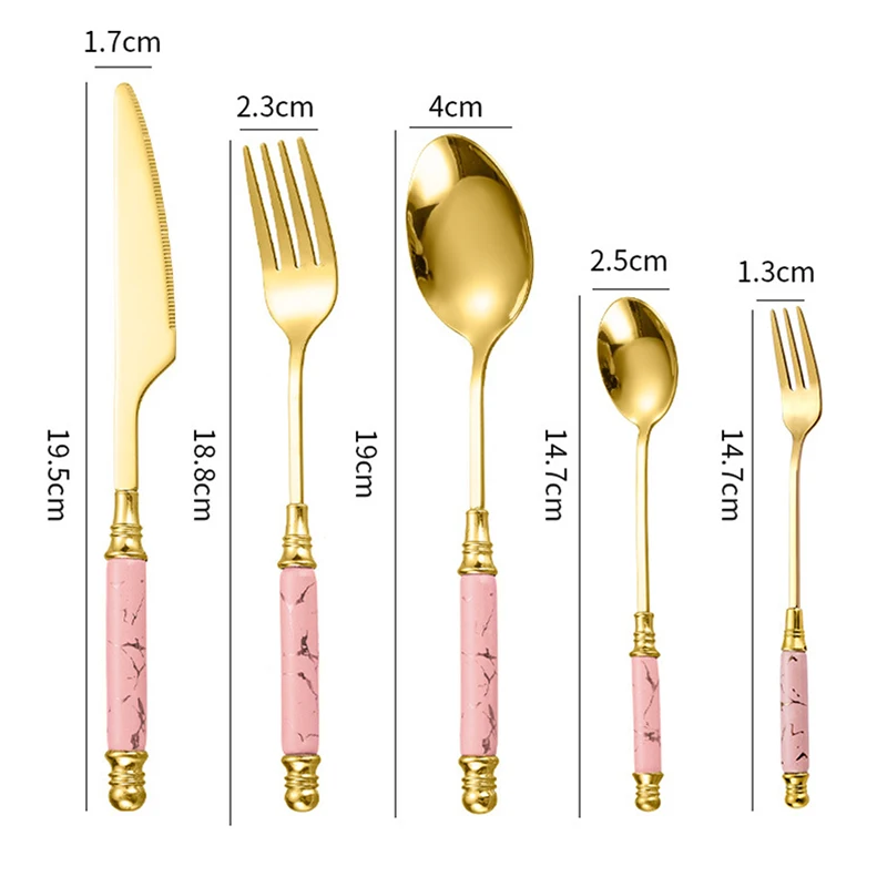 5 шт. набор столовых приборов нож вилка ложка с керамической ручкой легкая