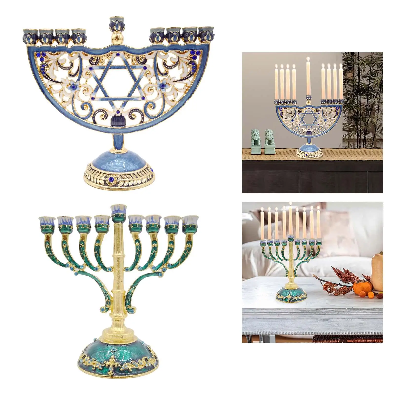 

Hanukka Menorah окрашенные в эмалированные искусственные украшения для новоселья