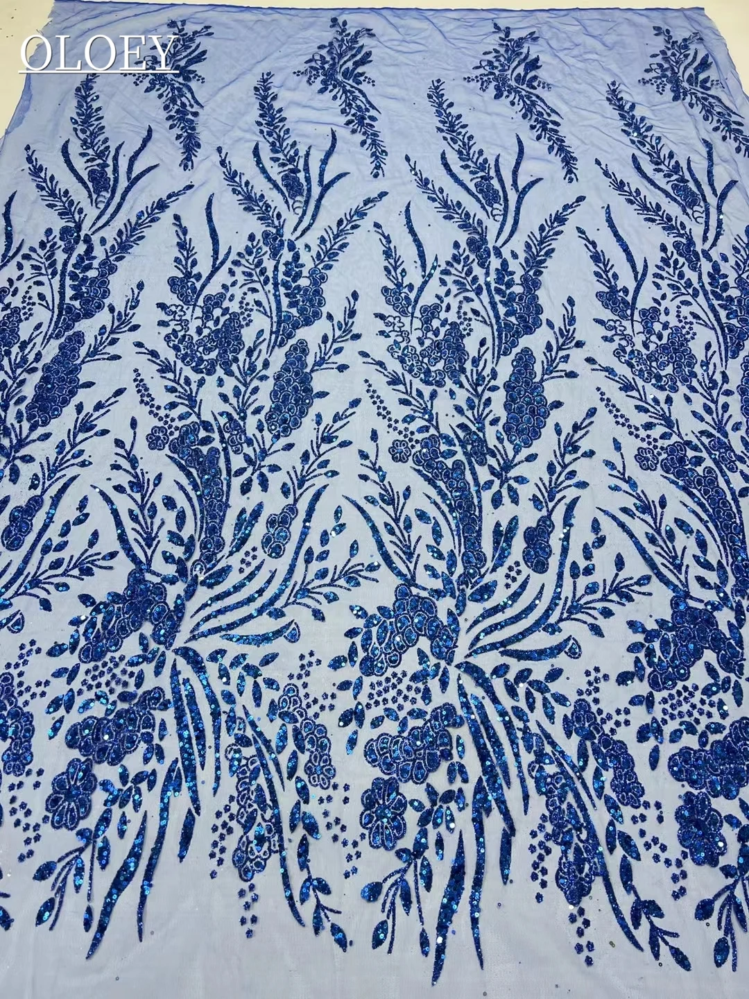 

High Quality Fashion French Mesh Embroidery Lace Fabric African Nigerian Sequins Lace Fabric For Wedding Dress