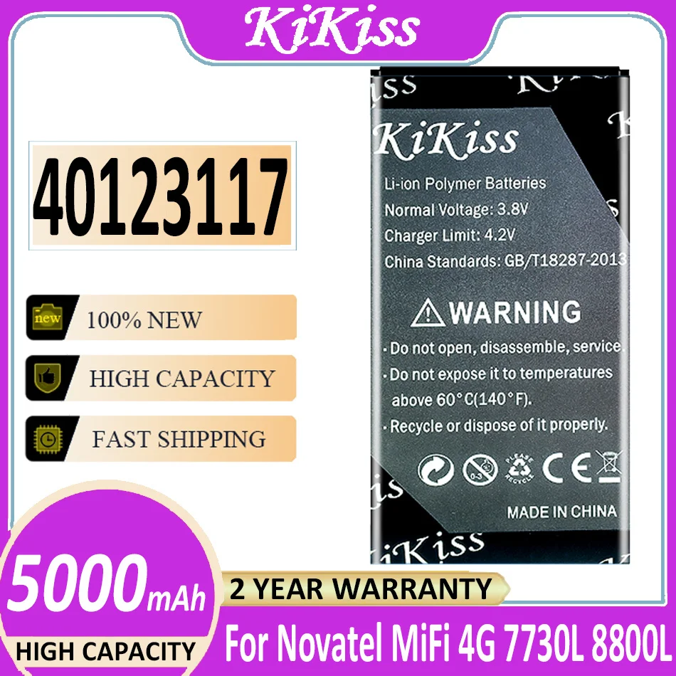 

40123117 KiKiss Replacement 5000mAh Battery For Verizon Novatel Jetpack 7730L 8800L MiFi 4G LTE WIFI Router Hotspot Modem