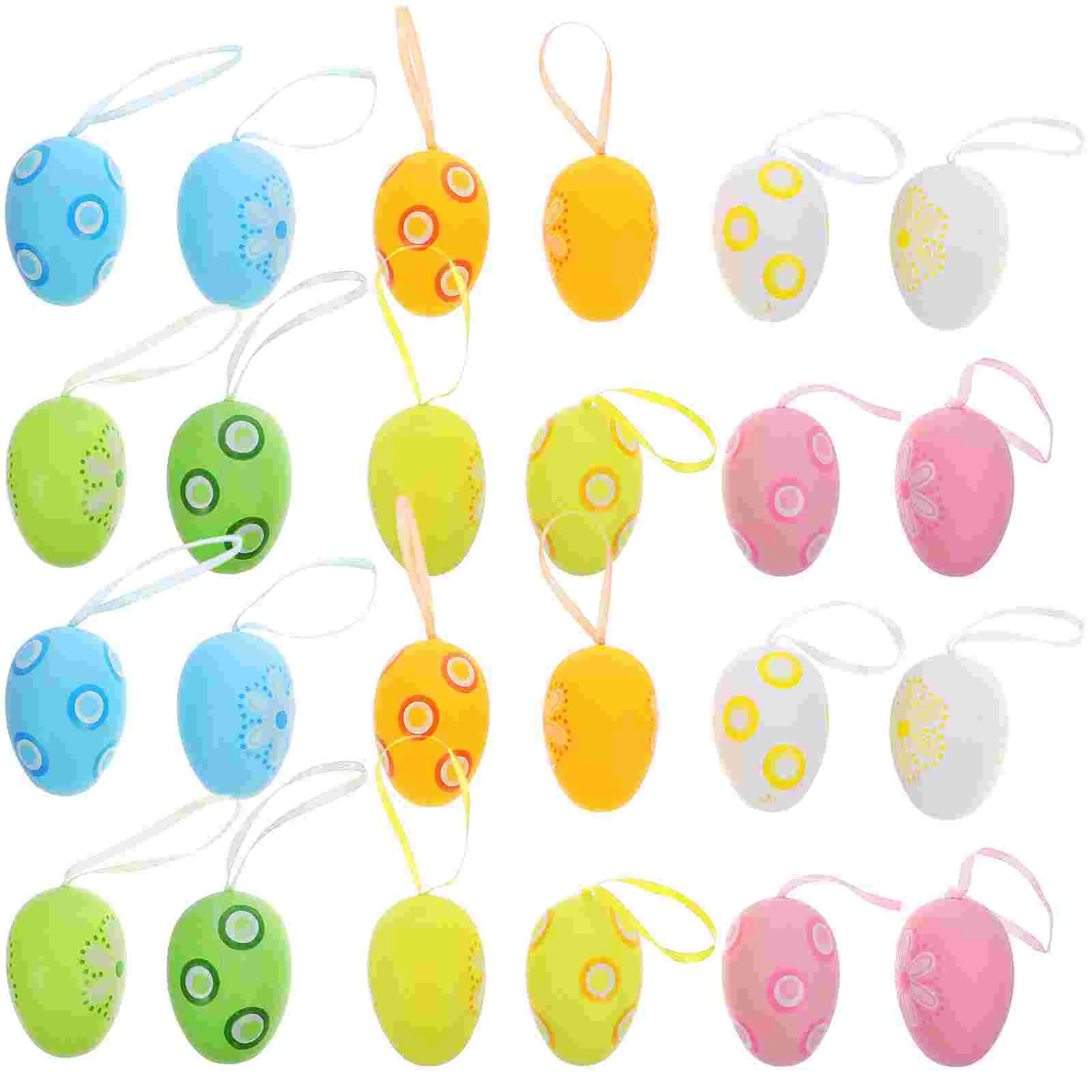 

24 Pcs Decor Easter Egg Door Adorn Unique Puzzle Festival Pendant Hanging Decorations Plastic Scene Prop