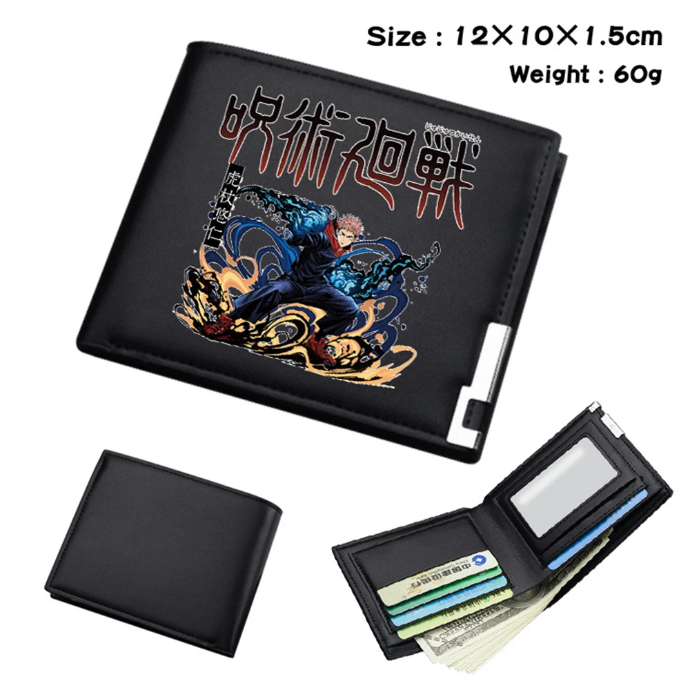 

Jujutsu Kaisen Pu Wallet Bifold Coin Bag Pocket Photo Credit Card Holder Teenager Unisex Casual Cartoon Cosplay Leather Purses