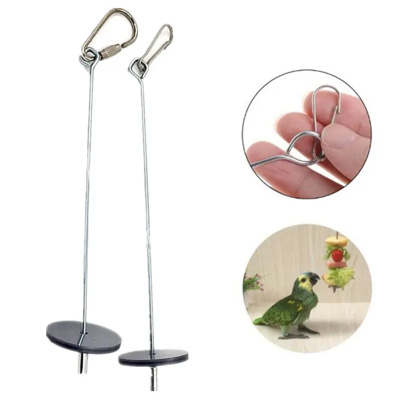 

1Pcs Pet Parrots Birds Food Holder Support Stainless Steel Fruit Spear Stick Meat Fruit Vegetable Skewer Fruit Fork Hook