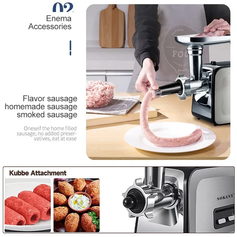 Электрическая мясорубка многофункциональная из нержавеющей стали блендер articulos