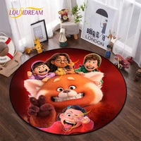turning red rug cartoon round cute print living room floor mat office chair area mat bedroom childrens play mat plush carpet