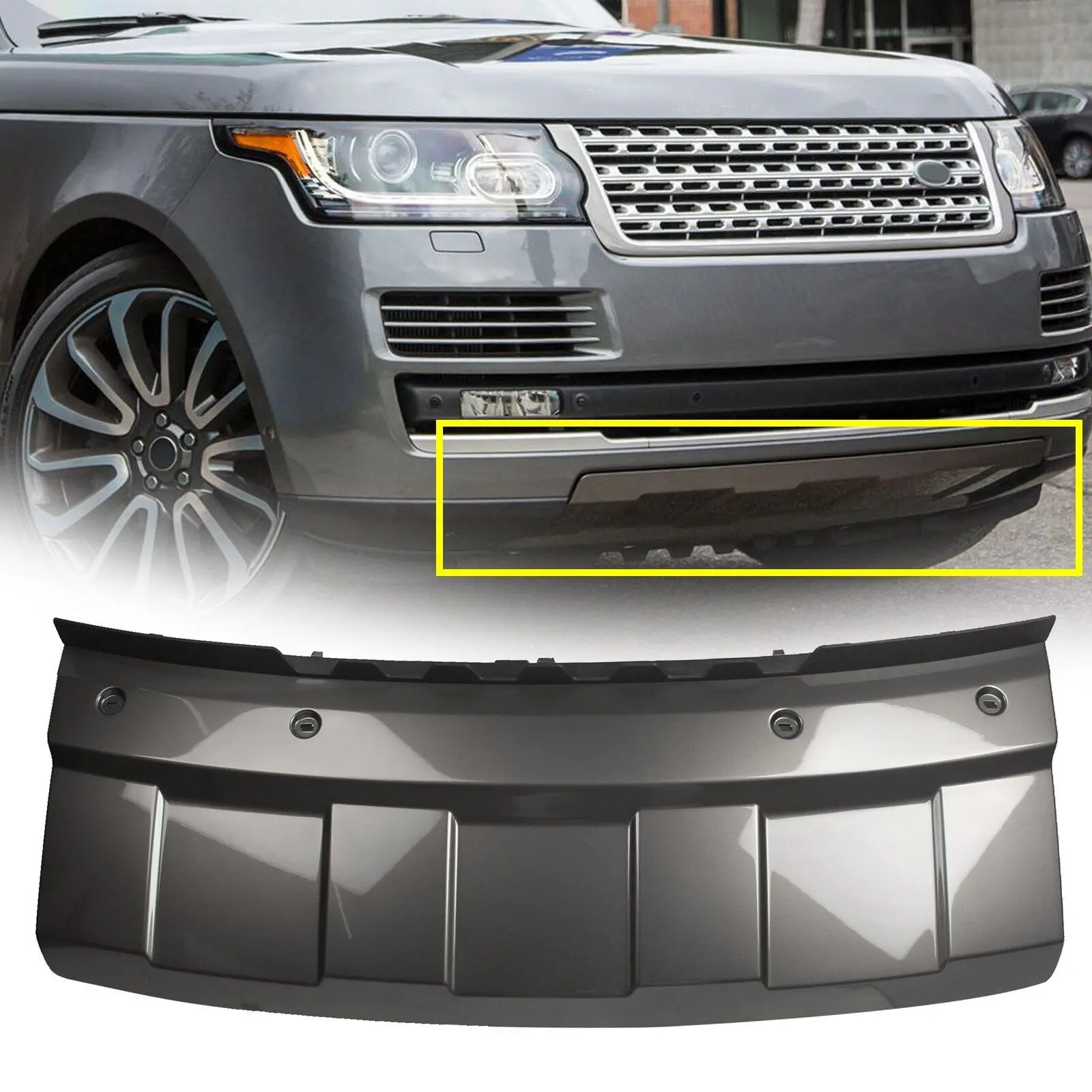 

Защитная противоскользящая пластина переднего бампера для Range Rover 2013-2017 LR038741, серебристая