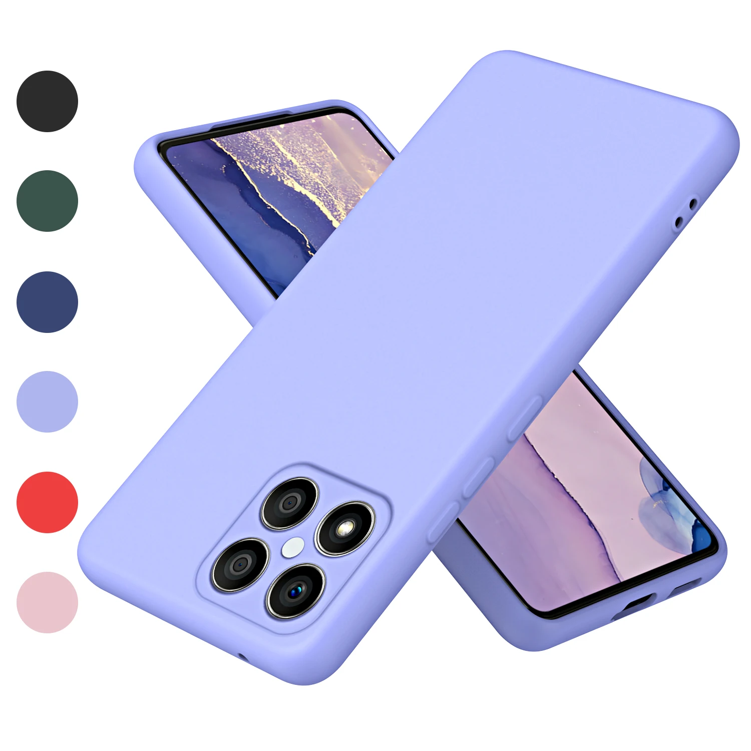 

Luxury Liquid Silicone Case For Huawei Honor X8 TFY-LX1 TFY-LX2 TFY-LX3 Bulit Flannel Soft Armor Shockproof Phone Cover HonorX8