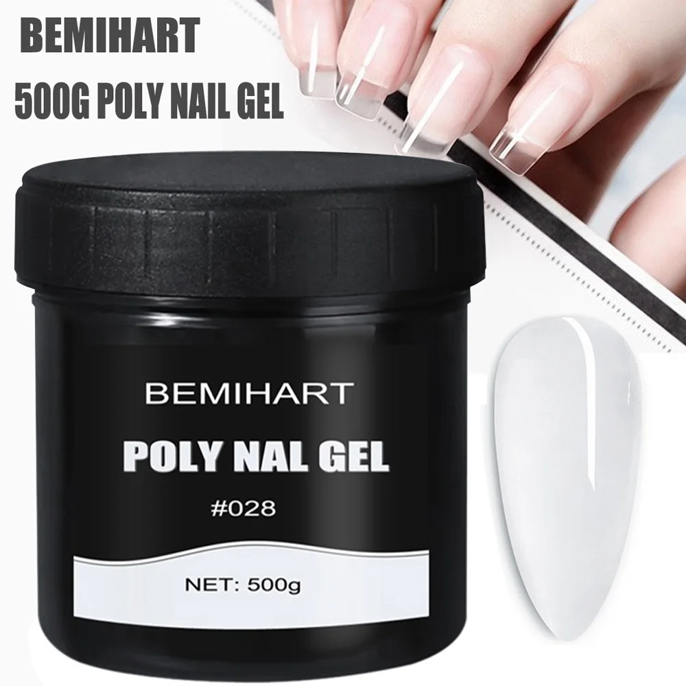 

BEMIHART 500ML Nail Extension Gel Jelly Acrylic Gel Finger Extend White Nude Pink Poly Nail Gel Soak Off Nail Art Builder Glue