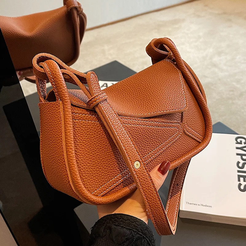 Versatile Solid Color Pillow Crossbody Bags Retro New Fashion Single-Shoulder Underarm Bag Women Satchel Travel Commute Storage