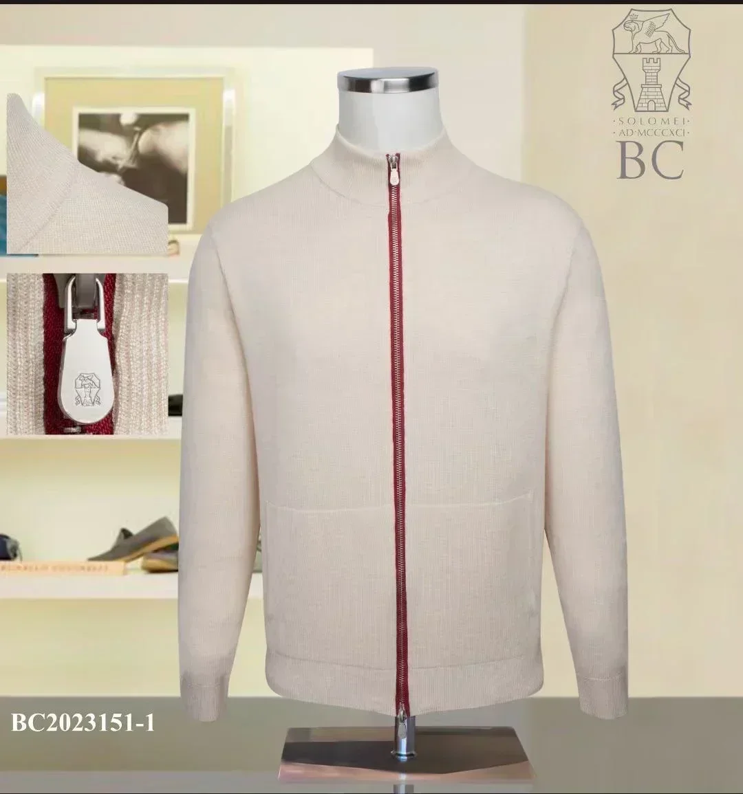 Мужской кардиган с длинным рукавом на молнии вышивкой