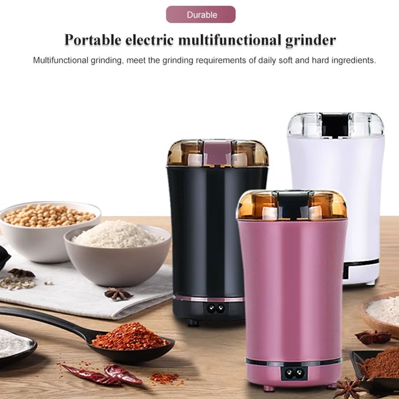 

EU Plug Electric Grain Grinder Multifunction Home Office Coffee Bean Grinder Machine Kitchen Pepper Mills Portable Grain Crusher