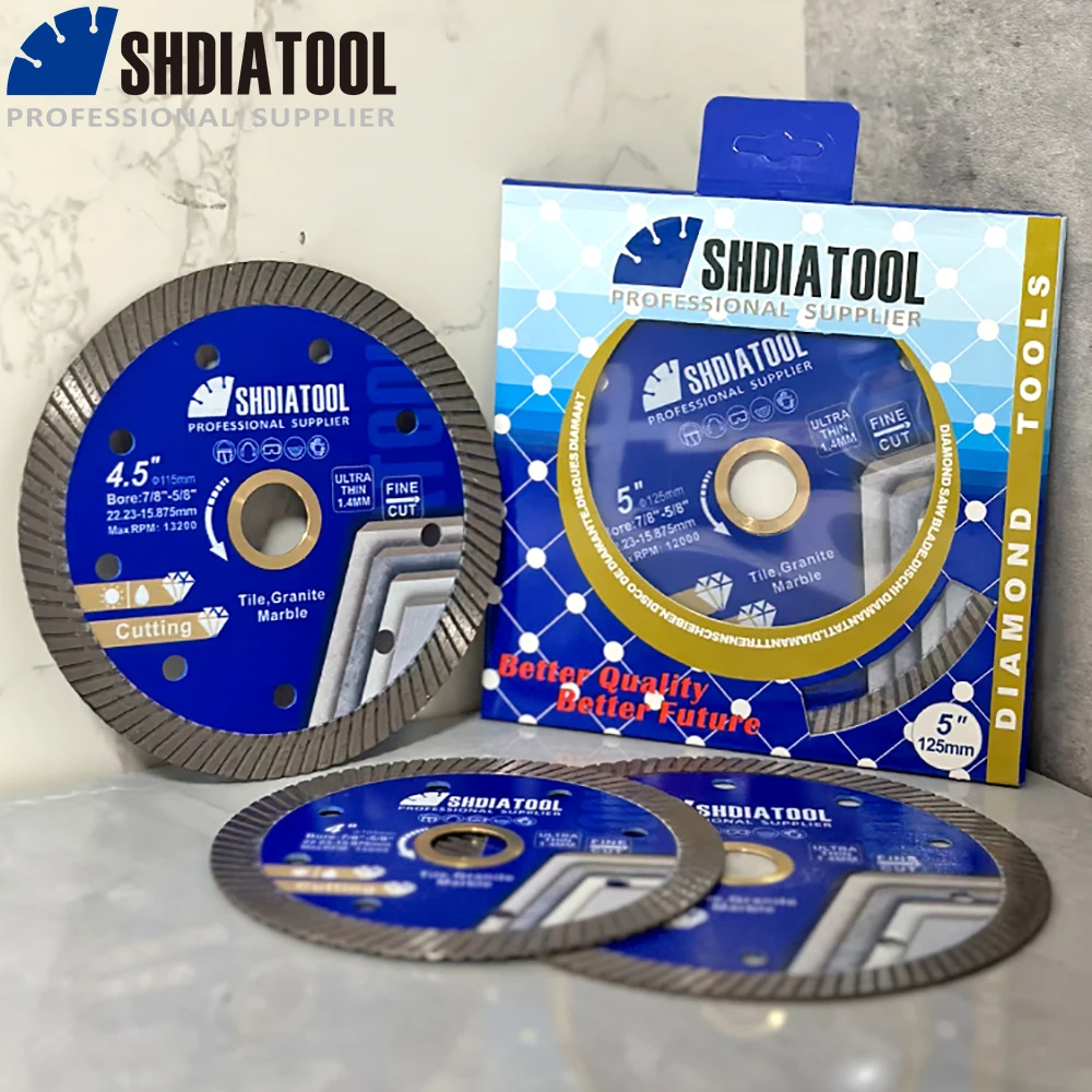SHDIATOOL 1 шт. 105115125 мм алмазный отрезной диск суперплошное лезвие с гофрированными зубами керамический мраморный гранит циркулярная пила (art.: 3920ca2e9fe6f) - 3920ca2e9fe6f