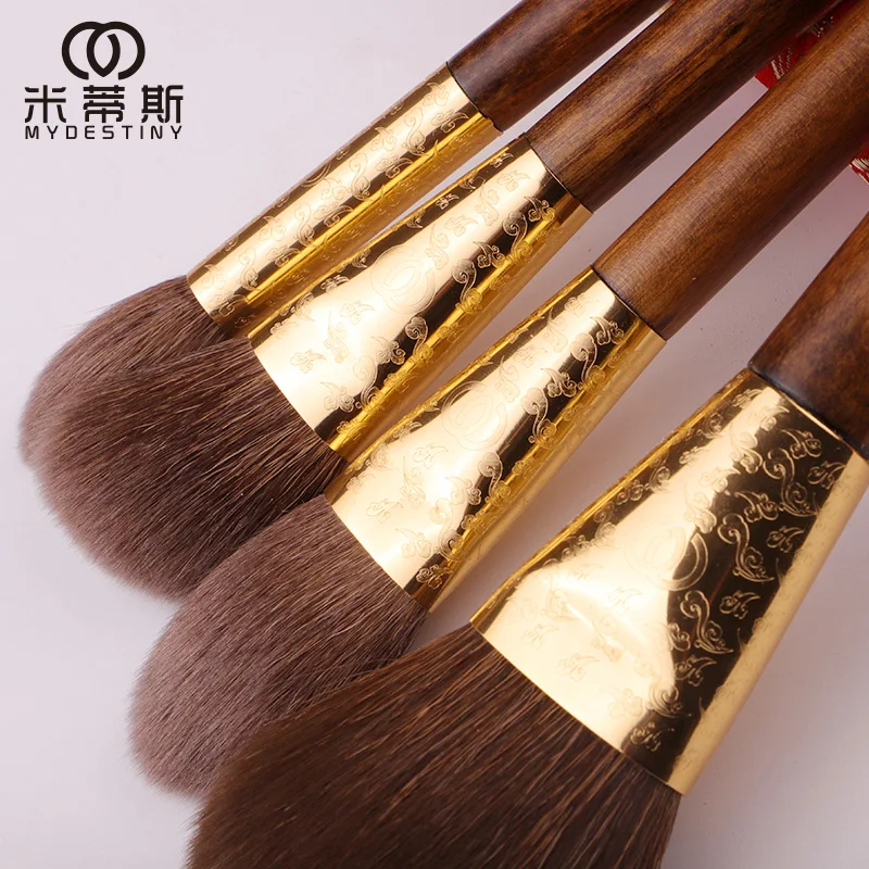 MyDestiny- Rising Sun 13 pcs Makeup Brush High Quality Soft Animal and Fiber Hair Face & Eye Makeup Tool  With  Cosmetic Bag images - 6