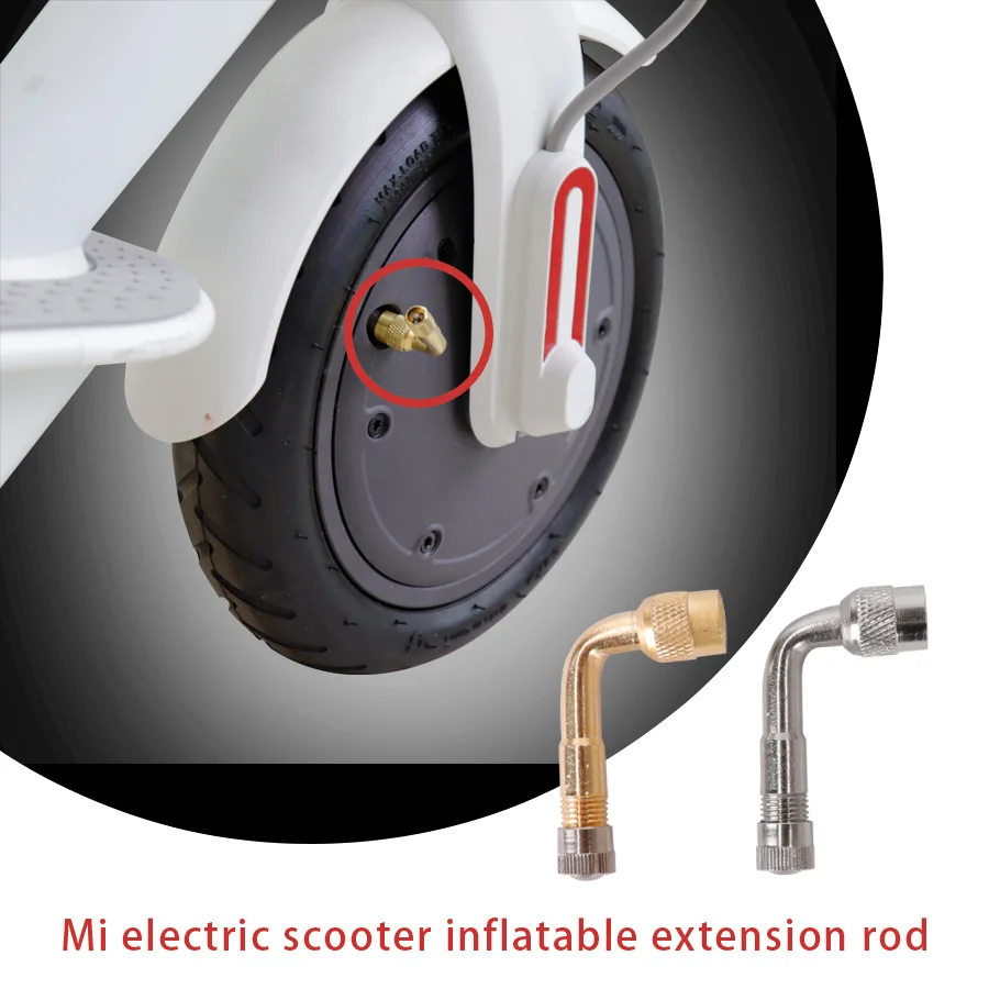 Электрический скейтборд, продление воздушного клапана для Xiaomi M365/1S/Pro/Pro2 Max G30, надувное сопло переднего колеса двигателя, золото.