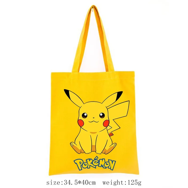 

New Pokemon Canvas Shoulder Bags Pikachu Anime Action Figures Cartoon Messenger Bag Cute Waterproof Handbag Girls Birthday Gift