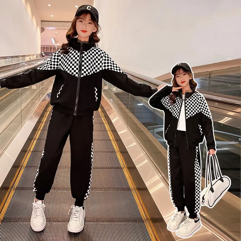 

Children Girls Clothing Set Fashion Teenage Tracksuits Street Clothes Teenage 5 6 8 11 12 14 Years Spring Kids Sports Suits 2pcs