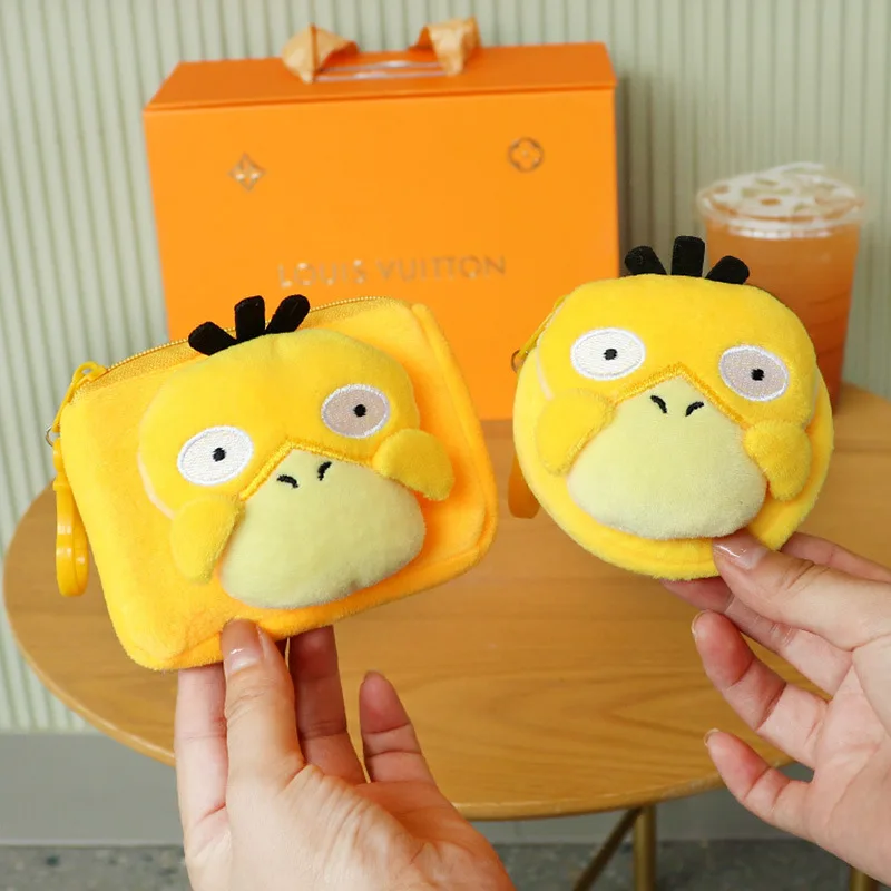 Фото Pokemon новая сумка для наушников Psyduck, детская мода, очаровательный кошелек для монет, подарки на день рождения для друзей и девочек №2