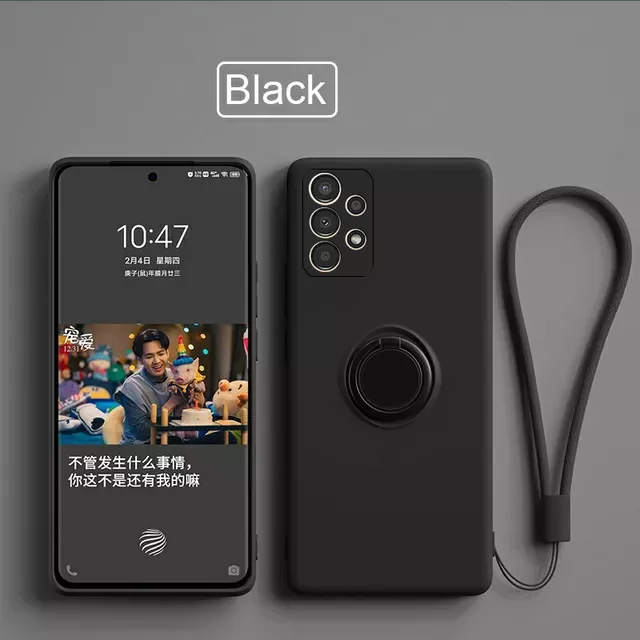 

Square Silicon Case For Samsung Galaxy A53 5G Camera Protective Back Cover on A53 a 53 Ring Stand Case