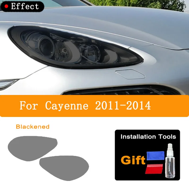 

2 Pcs Car Headlight Tailight Protective Film Transparent Black TPU Sticker For Porsche Cayenne Macan Taycan 2011 To 2022