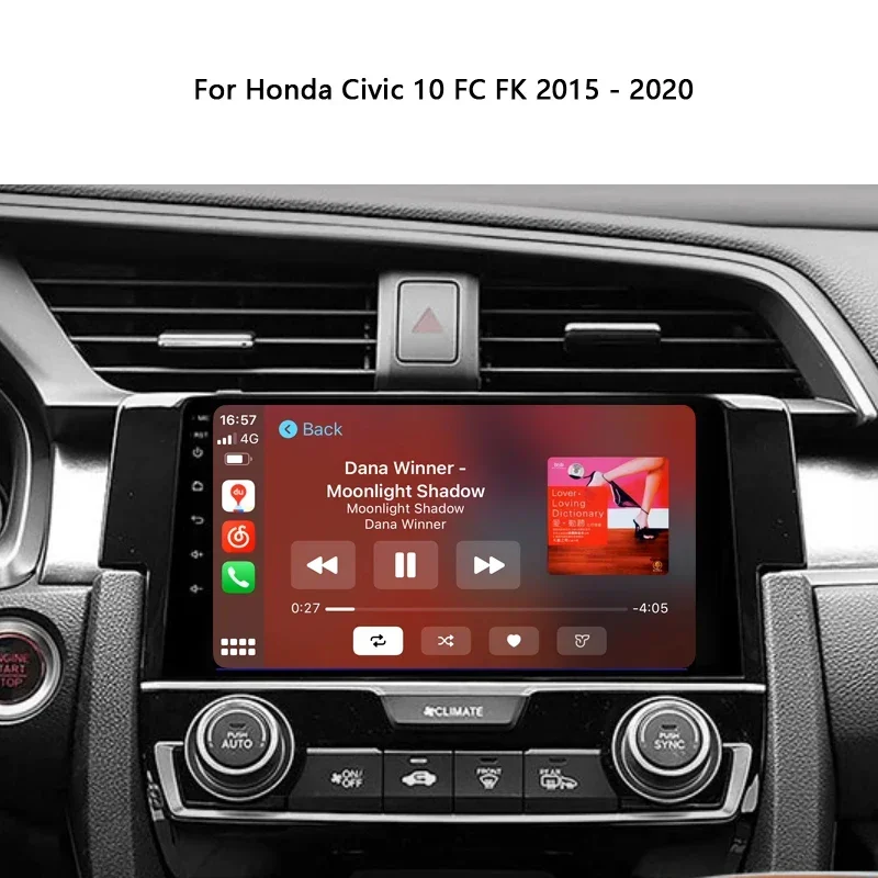 Idoing 9-дюймовый автомобильный стерео головное устройство Android для Honda Civic 10 FC FK 2015-2020