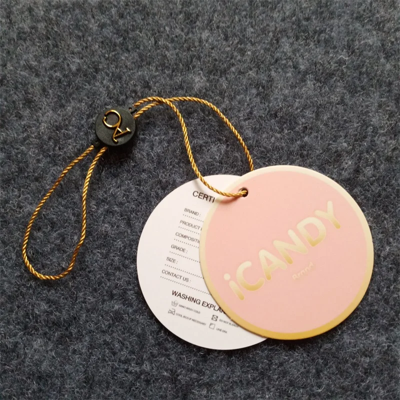 

Custom logo kraft paper cloth hanging tag label clothes paper string garment tag