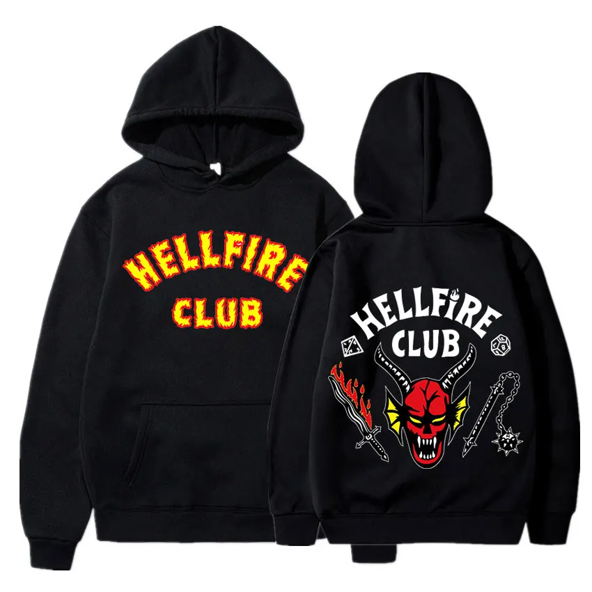 

Stranger Things 4 Hellfire Club Hoodie Funny Manga Hoodies Clothing Men's Sweatshirt Vintage Spring/Autumn Tops Unisex Pullover