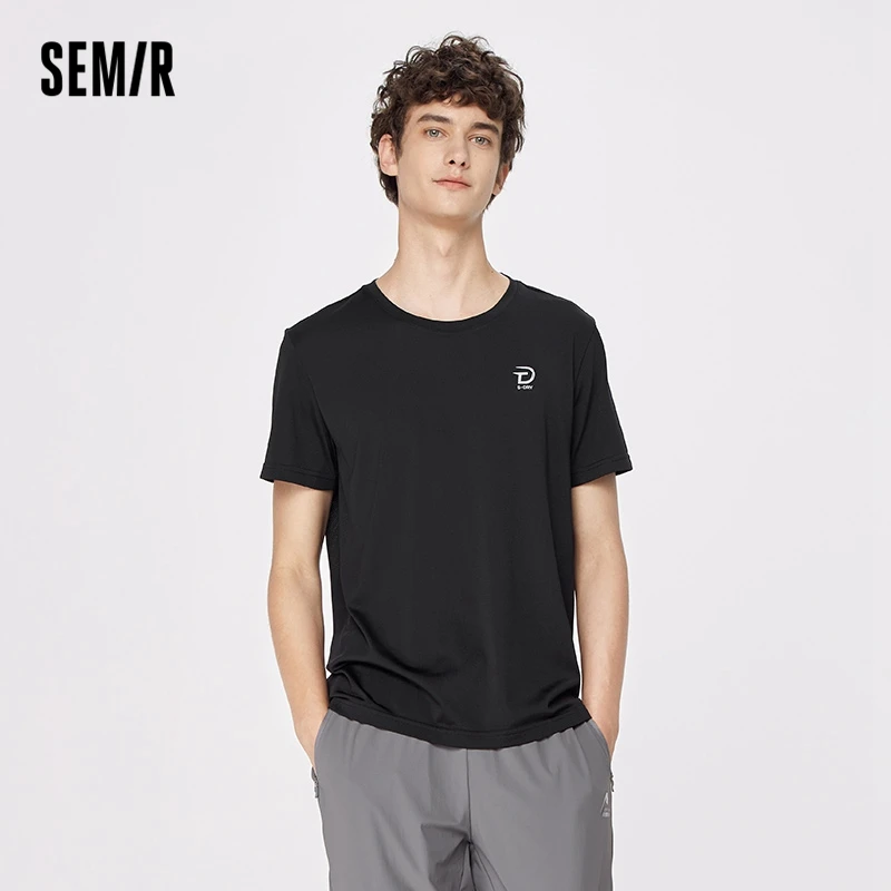 

Semir Short Sleeve T-Shirt Men Moisture-Absorbing Quick-Drying 2021 Summer New Sports Bottoming Tshirt Personality Top Korean