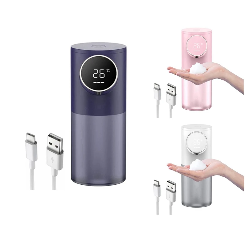 

GTBL Foam Soap Dispenser USB Rechargeable 320Ml Liquid Soap Dispensers Digital Display Foam Hand Sanitizer Machine Home