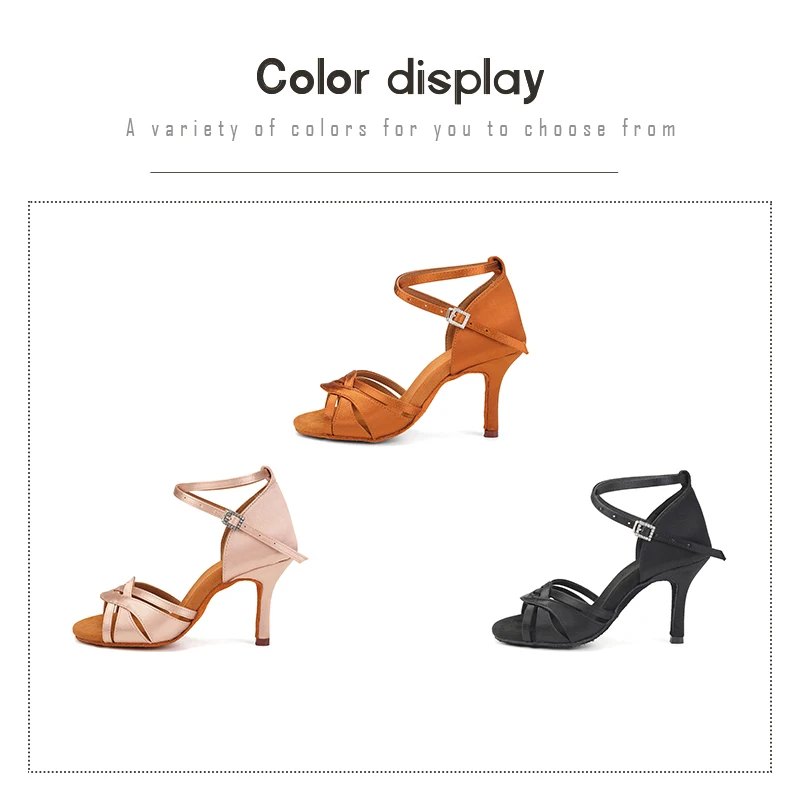 DKZSYIM Women Latin Dance Shoes Ballroom High Heel Party Dance Shoes Soft Sole Silk Tango Salsa Shoes For Ladies Girls Sandals