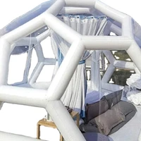 2022 new fashion design football shape transparent camping air hotel clear tent inflatable bubble soccer dome tent
