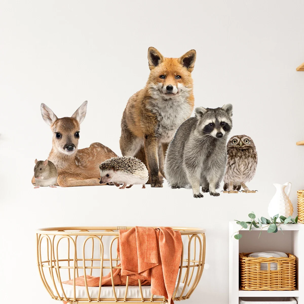 1 шт. акварельные реалистичные наклейки на стену с изображением животных енота