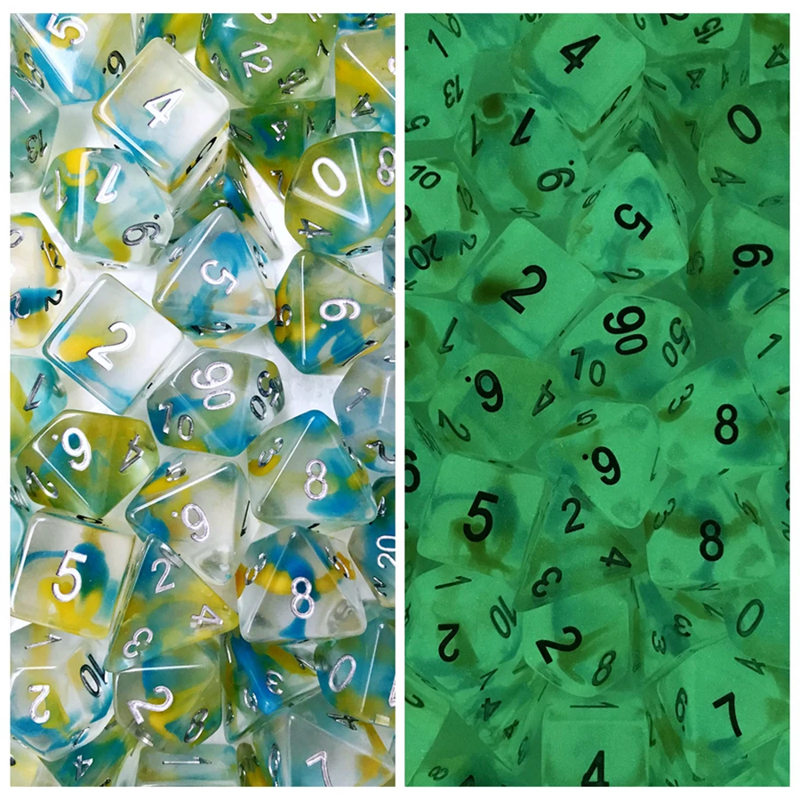 Двухцветные серебристые кубики ICE для кубиков dnd d&ampd подземелий и драконов juegos de