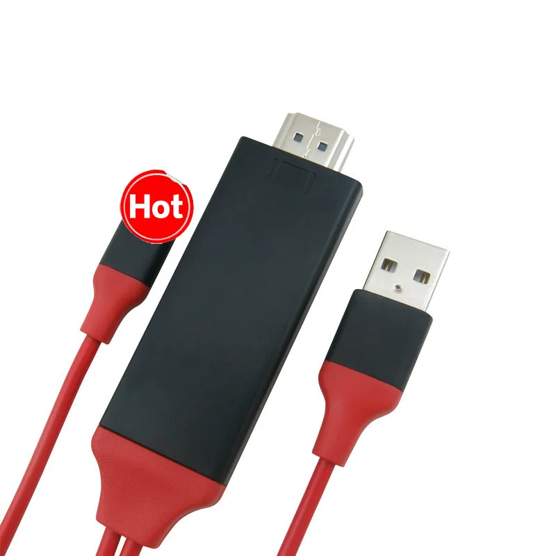 2 м USB Освещение HDMI-совместимый HDTV AV кабель адаптер для iPhone 6 6S 7 8 Plus X XR XS 11 Pro Max