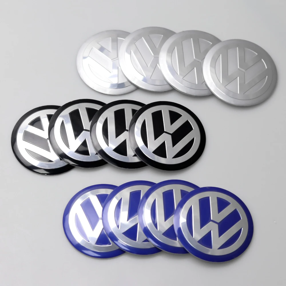 Фото Наклейки на центральные колпачки колес (4 шт.) для Volkswagen VW Golf Polo Tiguan T5 Passat B8 T-roc T6 Touran Touareg T4 №5