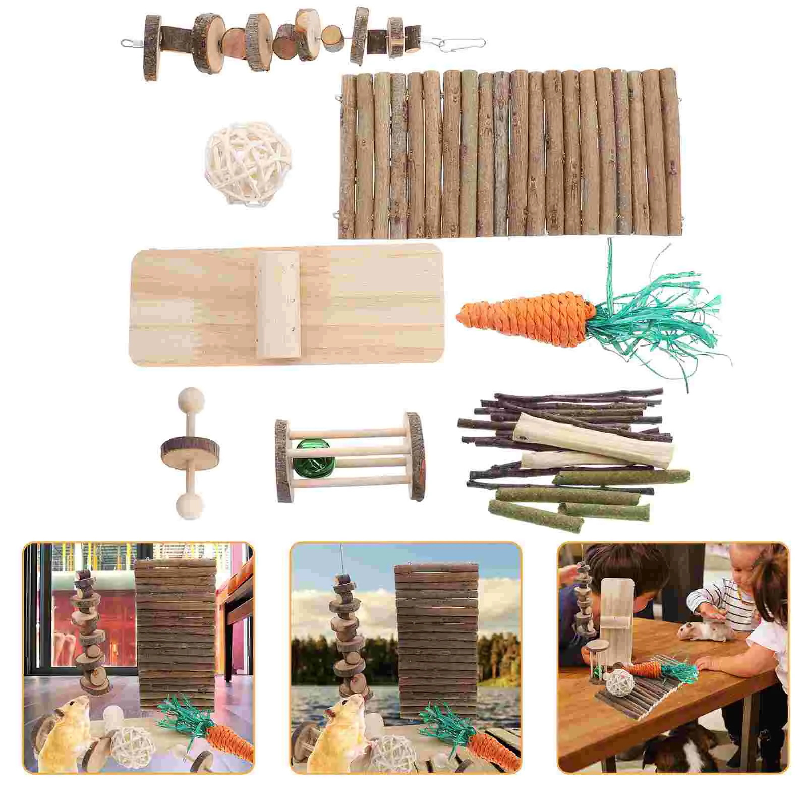 

Interesting Rabbit Chew Toy Rat Cage Accessories Small Animal Molar Toys Hamster