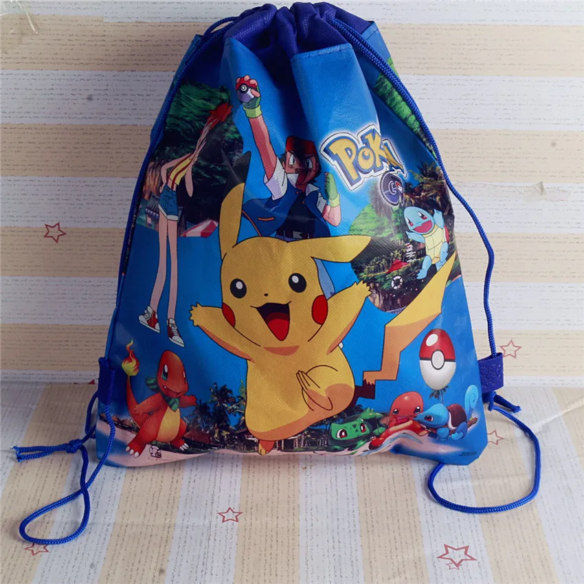 

Pokemon Go Figures Storage Bag Cute Pikachu Bulbasaur Eevee Squirtle Anime Action Bag Party Decorations Kids Birthday Toys Gifts