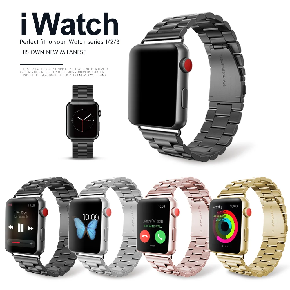 

Stainless Steel Strap for Apple Watch Band 44mm 41mm 40mm 42/38mm 41mm 45mm 44 45 MM Bracelet IWatch Series 8 7 SE 6 5 4 Ultra