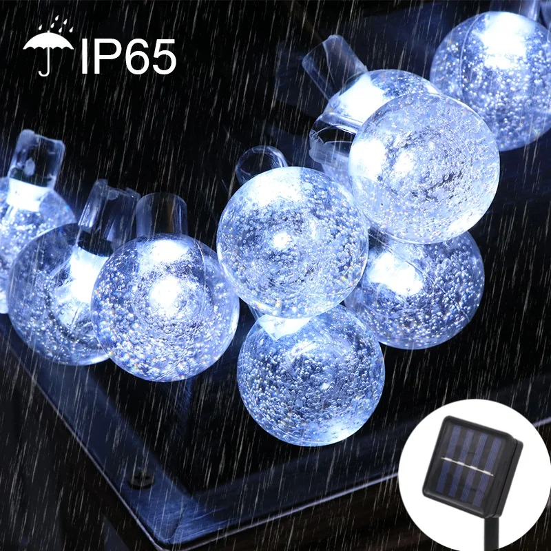 

Наружные водонепроницаемые хрустальные глобусы с 8 режимами садового освещения для патио, вечеринки, декора дерева, 12 м, светодиодные солнечные гирлянды