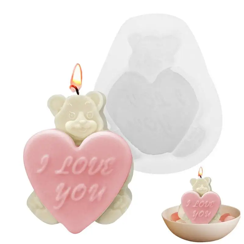 

Bear Silicone Candle Mold Bear Easy To Use Novelty Valentine Day Silicone Candle Mold For Candle Making And Home Decoration