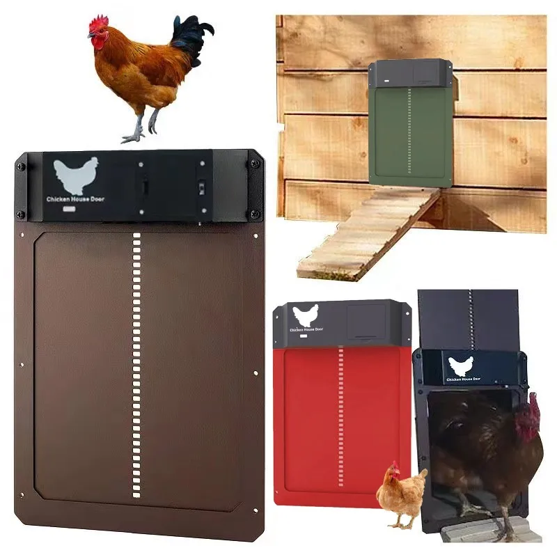 

Automatic Chicken Coop Door Light Sensor Chicken House Door High Quality Practical Farm Chicken Pets Duck Cage Door Farm Decor