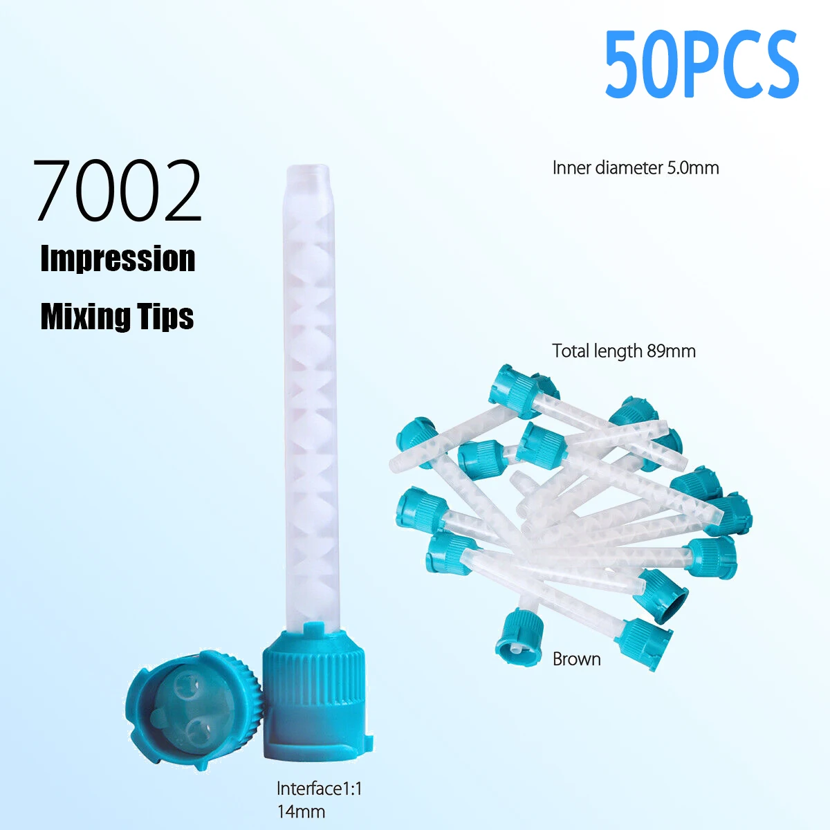 Насадки для смешивания зубных следов зеленые одноразовые силиконовые насадки