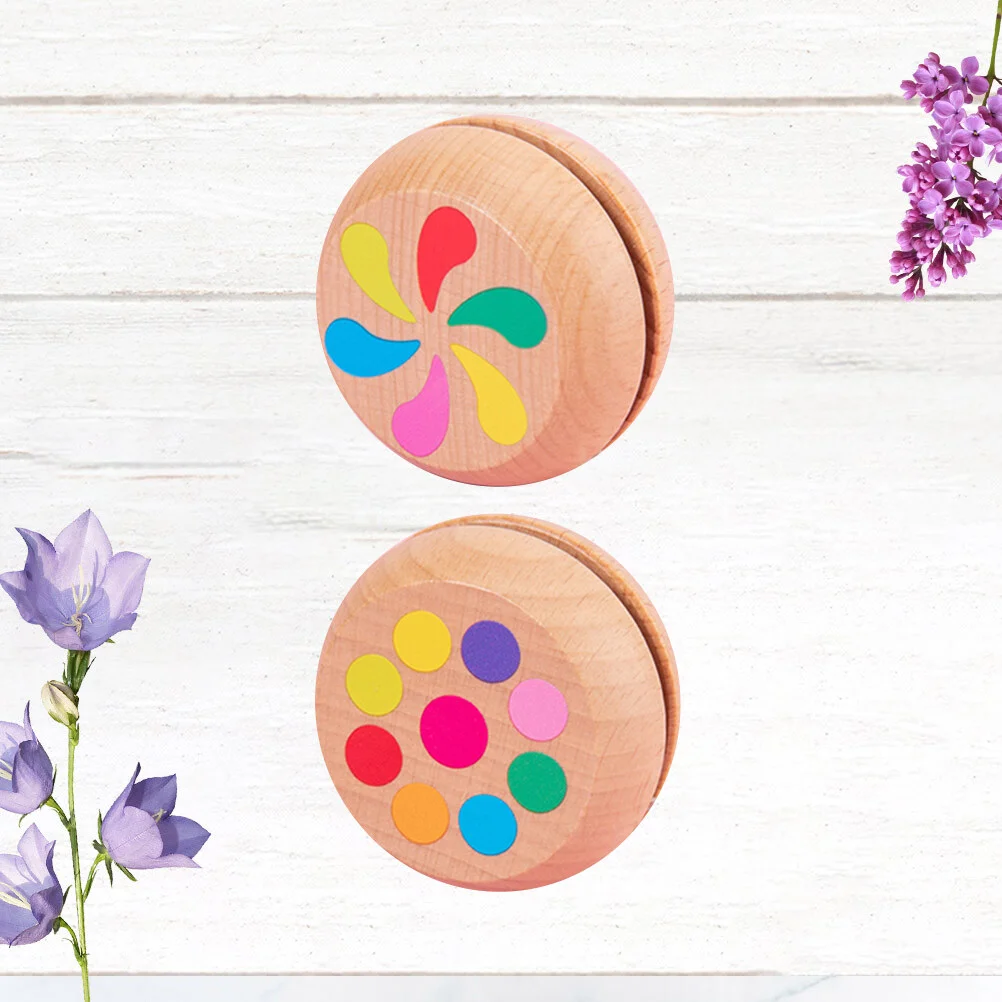 

Yoyo Toys Wooden Flower Windmill for Kids Toddler Children Boys Beginner Gift Party Favor Bag Filler 2PCS