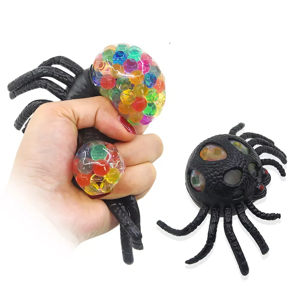 Spider Toy Push And Bubble The Feeling Of Fidgety Toys Autistic Stress Ball Kids Squeeze Toys Anti Stress with Colorful Bead