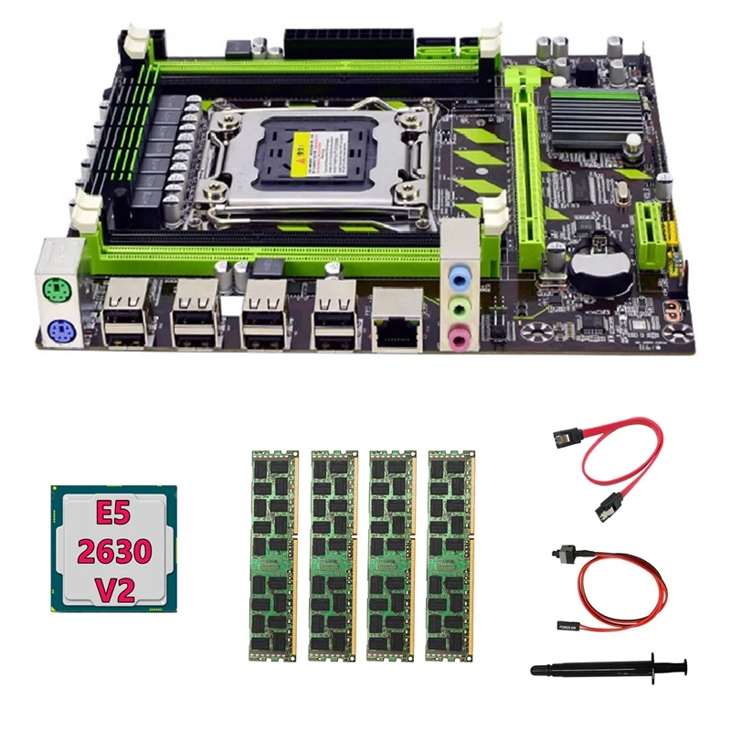 

Материнская плата X79 + процессор E5 2630 V2 + 4x4 ГБ DDR3 1600 МГц память REG ECC + кабель SATA + кабель переключателя + термопаста M.2 NVME