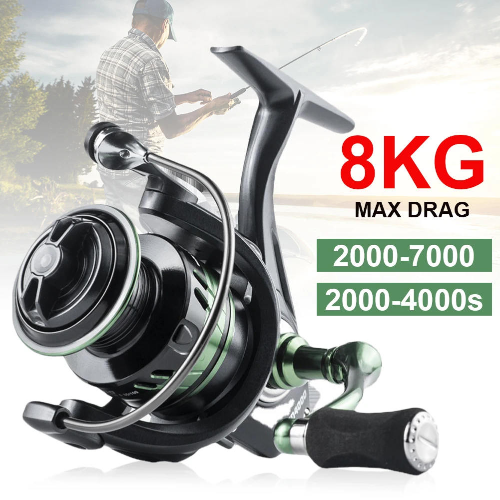 

Fishing Reel FD2000-7000 Spinning Reel Deep Shallow Spool Max Drag 8KG Saltwater Fishing Accessories