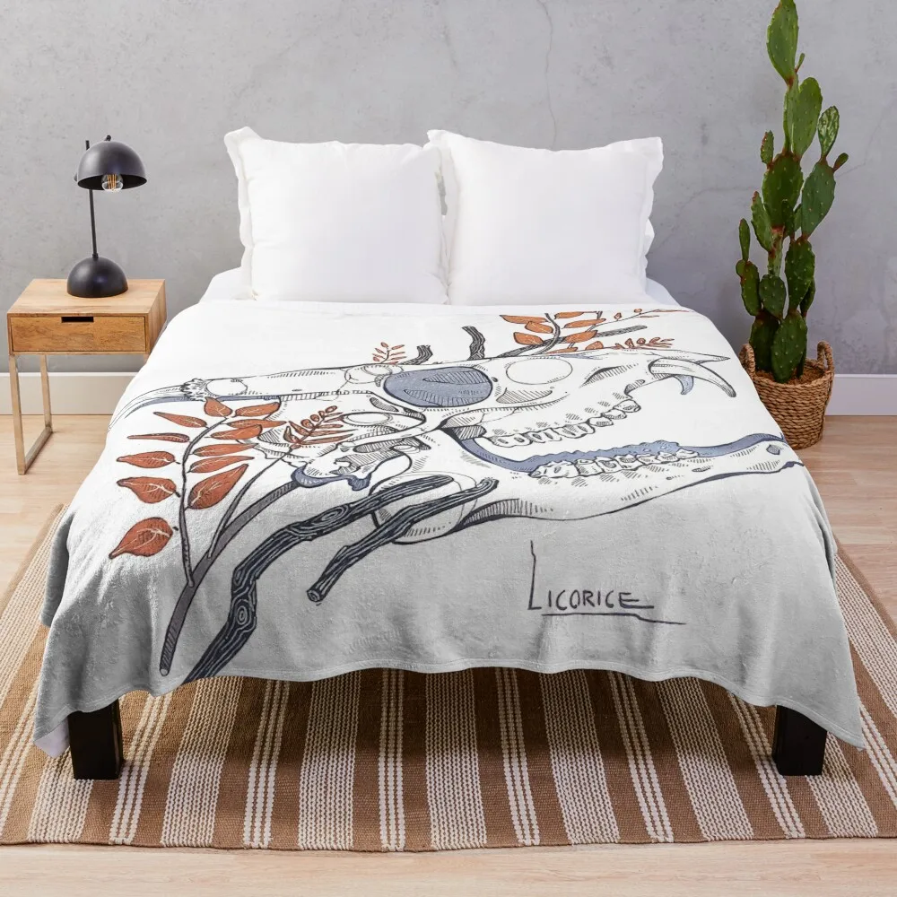 MorbidiTea - Солодка с клыким черепом оленя одеяло в стиле аниме тонкие пляжные одеяла