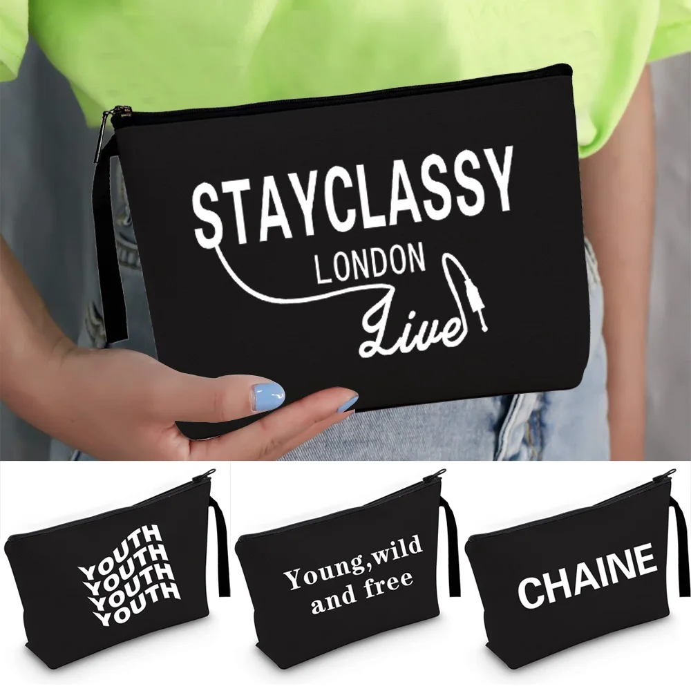 

Makeup Bag Storage Bag Women Wedding Cosmetic Case Travel Toiletry Zipper Organizer Purse Pouch Clutch Bag Walls Pattern