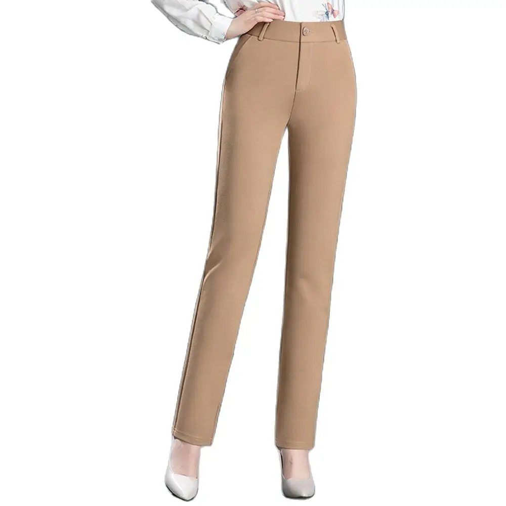 2022 New Women Summer Spring Casual Slimming High Stretch Pants Straight Flat Pencil Feet Trousers Elastic S 6XL 8XL 